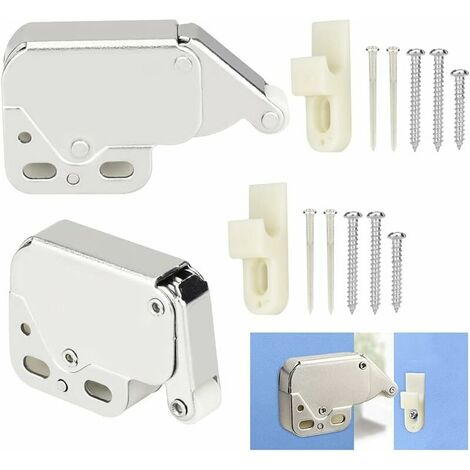 Fermeture à Ressort Porte d'Armoire, Loqueteaux à Ressort Loqueteaux pour Porte Mini Latch avec Plaque de Retenue