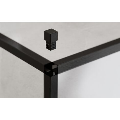 Fermeture d’angle pour profilés en acier inoxydable Q et P 1cm - noir satiné
