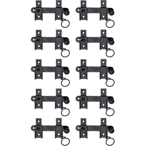 Fermeture de volet fléau – 120 x 65 mm  – dispositif d'arrêt – laquée noire – Marque Alberts