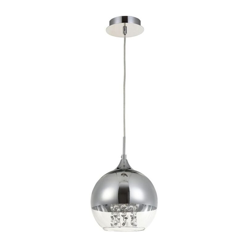 Lampada sfera sospesa a soffitto vetro cromato ø 20cm Fermi Maytoni