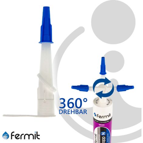 Fermit Kartuschenspitze, 360 Grad drehbar, 90° knickbar, wieder verschließbar - 16034