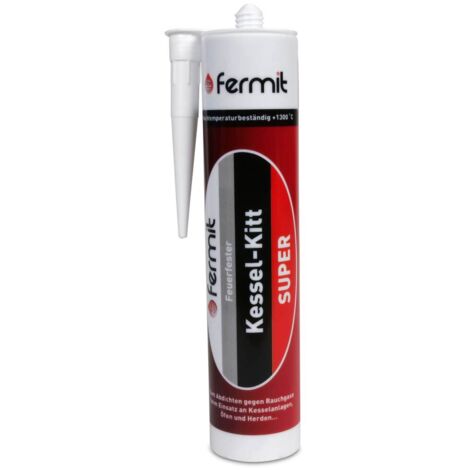 Fermit Kessel-Kitt Super +1300°C Hochtemperatur Ofenkitt, Kartusche mit 310 ml
