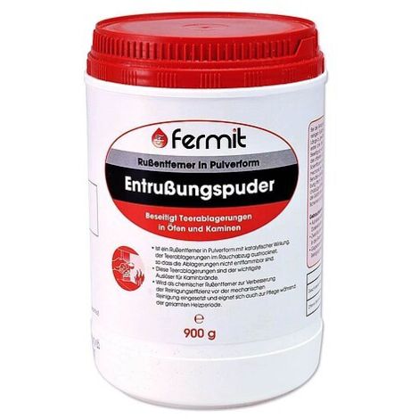 FERMIT Rußentferner / Entrussungspuder - zur Ofen- und Kaminreinigung - Dose mit 900 g Pulver