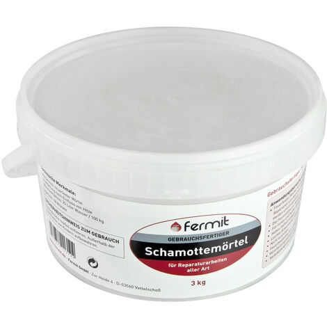 Fermit Schamottmörtel 3 kg feuerfest Schamott Mörtel 1600 °C Kleber