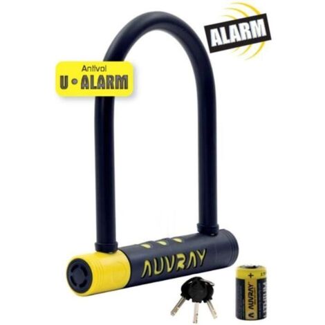 Fermoir en U Auvray avec alarme - 90 x 210 mm, diamètre de l'axe 14 mm