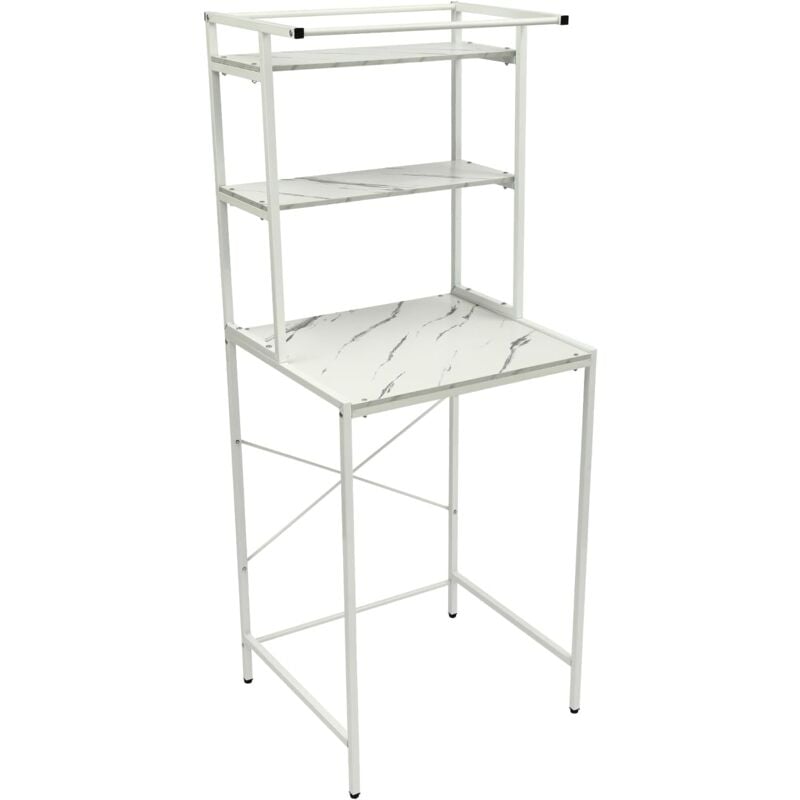 Fermoirper Étagère de Rangement pour Machine à Laver,3 Tier Etagère de Salle de Bain laveuse-sécheuse Organisateur, Gain de Place 69 x 60 x 176.5cm