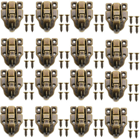 Fermoirs Boite Bois,16 PCS Fermeture Vintage Bronze Rétro Loquet de Fermeture Loquet à Bascule Vintage avec Fermoir Boîte De Loquet Rétro Verrous pour Coffres et Boîtes avec vis