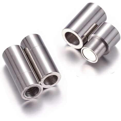 Fermoirs magnétiques inox 304, lot de 10, trou 5 mm, bracelets/colliers DIY