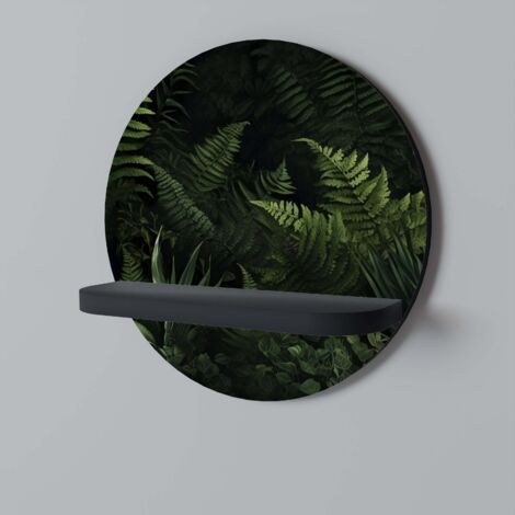 FERN SECRETS Rundes Regal Schwarz