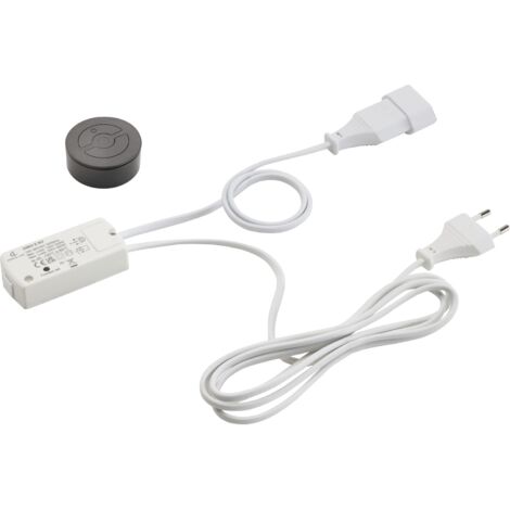 Fernbedienung Grio Funk Lichtschalter - Tastschalter, keine Verkabelung notwendig + Empfänger, Kunststoff schwarz - 230V