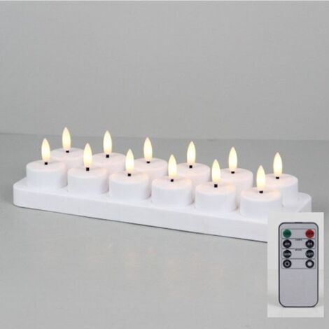 Fernbedienung/Timer-kompatibel + Ladestation (Party/Dekoration) - PCHero 12er-Pack wiederaufladbare LED-Heizstrahler, Fernbedienung/Timer-kompatibel + Ladestation (Party/Dekoration)