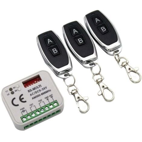 SNQ Fernbedienungsempfänger für Garagentor 433 868 MHz RX MULTI 300-900 MHz AC/DC 9-30 V Empfänger mit Fernbedienung,