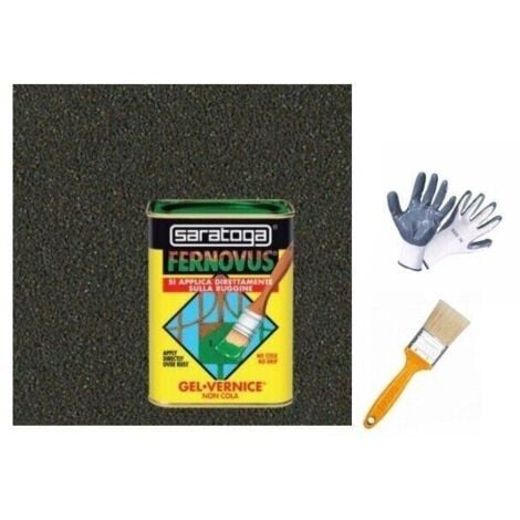 FERNOVUS Saratoga Grafite Ferro Antico Metallizzato 750 ml + Guanti + Pennello