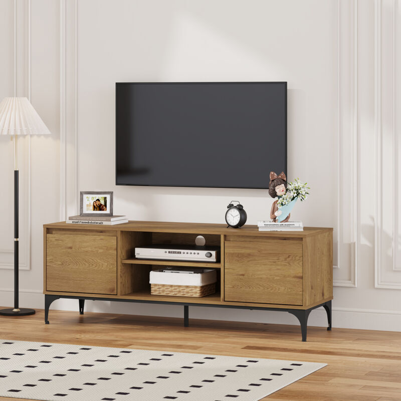 [en.casa] - Fernsehschrank Kistiandi 140x40x50 Cm Eicheoptik, Dunkel