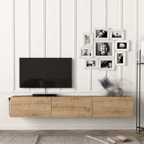 Fernsehschrank Vihti 180x31x29,5cm Eiche [en.casa]