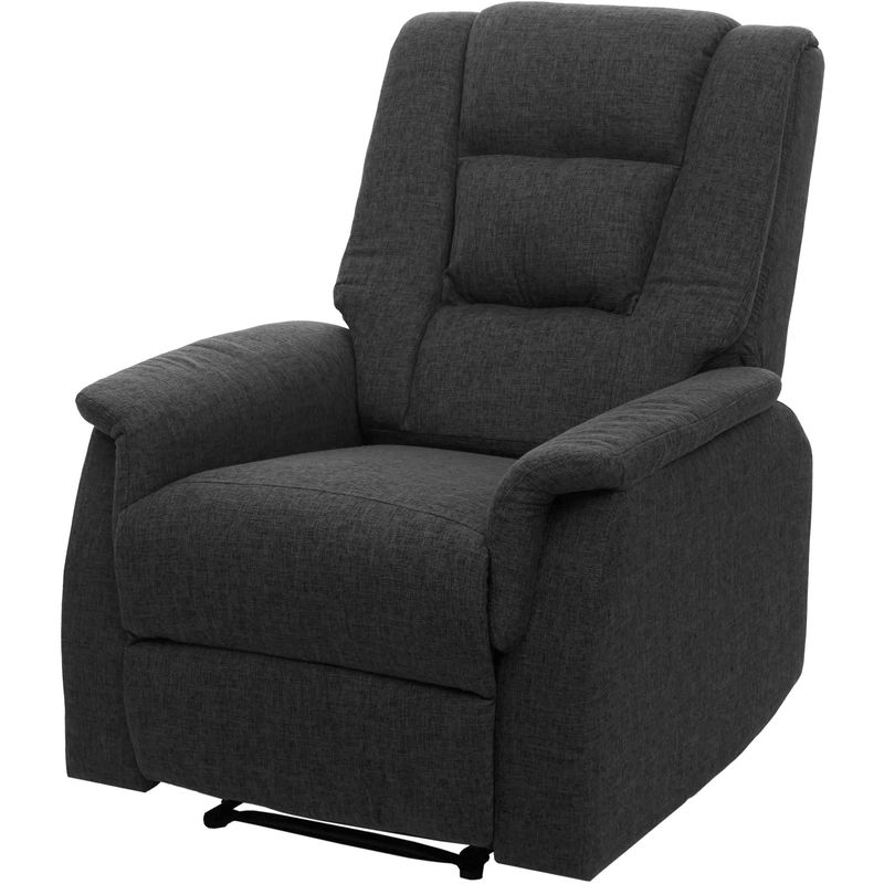 Fernsehsessel HHG-456, Relaxsessel Liege Sessel, Stoff/Textil 102x79x96cm ~ grau inkl. Massage- und Wärmefunktion