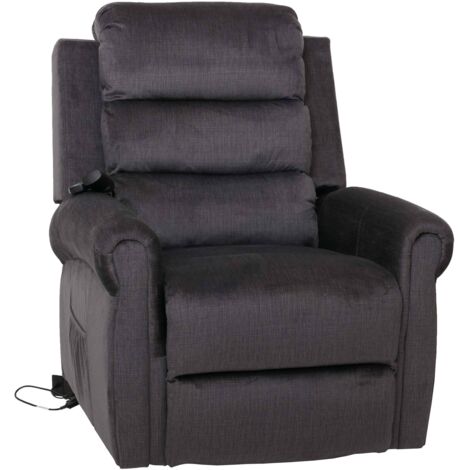 Fernsehsessel HHG-717, Relaxsessel, Liegefunktion Aufstehhilfe Massage Heizfunktion, Stoff 220g/m² Chenille dunkelgrau
