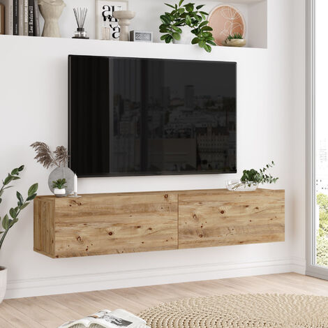 Fernsehtisch Lapinlahti 140 x 31,5 x 29,5 cm Eiche rustikal [en.casa]