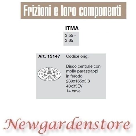 Ferodo Zentralscheibe 15147 3.55 3.65 ITMA kompatibel 40x35 280x165x3,8 14cave