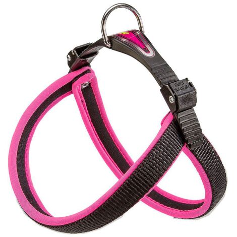 Ferplast AGILA FLUO 1-2 Pettorina ergonomica per cani con morbida imbottitura. Chiusura con cordino.. Variante 1 - Misure: A=B 32-38 cm 15 mm - Fucsia