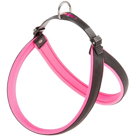 Ferplast AGILA FLUO 3-9 Harnais ergonomique pour chiens avec fermeture avec micro-régulation.. Variante 9 - Misure: A=B 77-85 cm 25 mm - Fuchsia