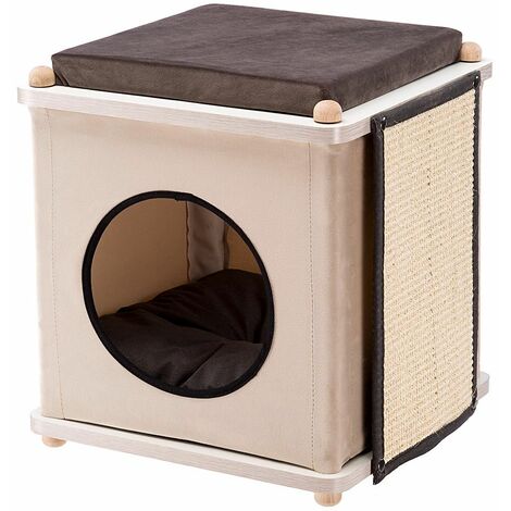 Pet Casetta per Gatti da Esterno XL 68,5x54x51,5 cm Legno Marrone