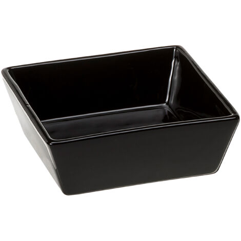 Ferplast ALTAIR Écuelle en céramique pour chiens et chats. 2 mesures et 2 couleurs.. Variante 14 - Misure: 14 x 14 x h 5 cm - 0.5 L - Noir
