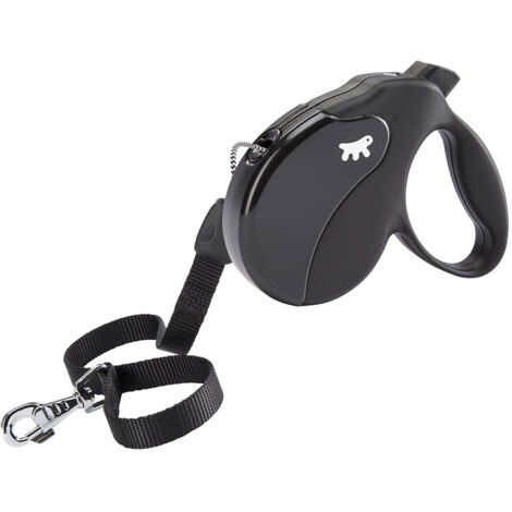 Ferplast AMIGO CORD Guinzaglio allungabile con cordino estensibile fino a 7 metri. 3 colori.. Variante - Misure: 15 x 3.6 x h 14 cm - Nero