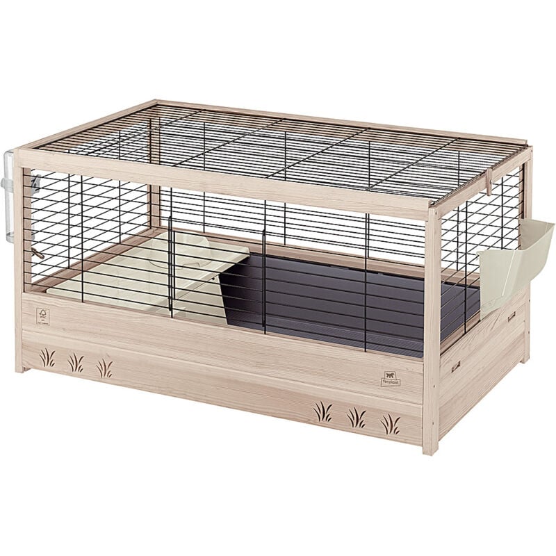 Ferplast - arena 100 Cage en bois de pin nordique fsc pour lapins. Variante arena 100 - Misure: 100 x 62.5 x h 51 cm -