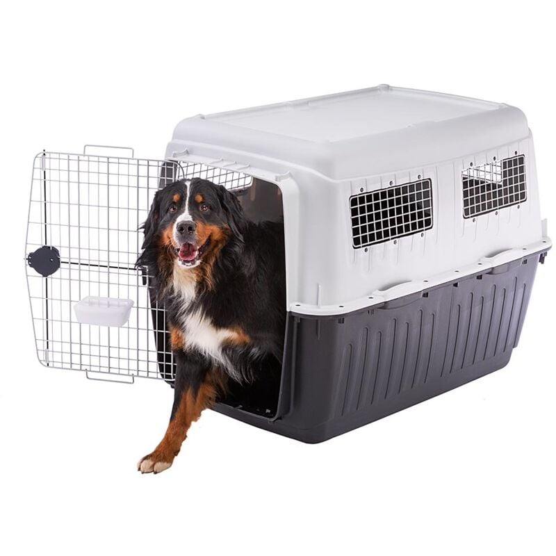 Ferplast ATLAS 80 PROFESSIONAL Transport pour chiens de grande taille. Variante ATLAS 80 - Mesures: 80 x 118 x h 88 cm - Gris - Gris