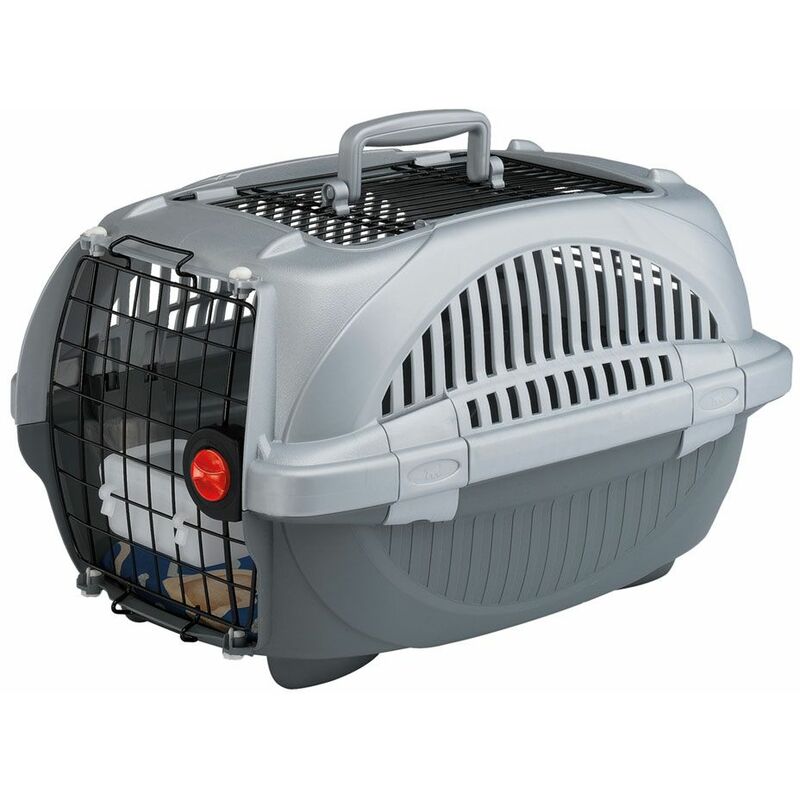 Ferplast - atlas delux open Porte-chiens et chats de petite taille avec toit ouvrant - 2 tailles. Variante 20 - Mesures: 37.4 x 57.6 x h 33 cm - Gris