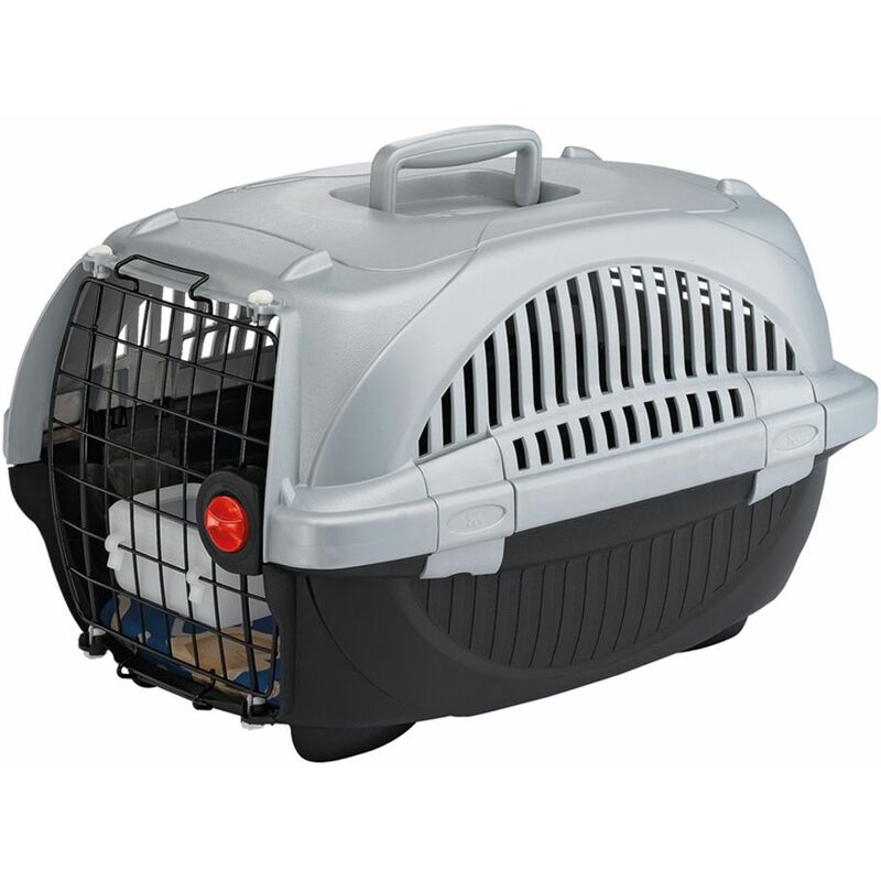 Ferplast ATLAS DELUXE Cage de transport pour chats et chiens de petite et taille - 2 mesures. Variante 10 - Mesures: 34 x 50.7 x h 30 cm - Noir - Noir