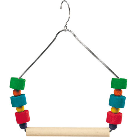 Ferplast Balançoire PA 4084 Balançoire pour canaris et oiseaux exotiques avec perchoir en bois et dés colorés. Variante PA 4084 - Misure: 12.5 x h 17.5 cm -