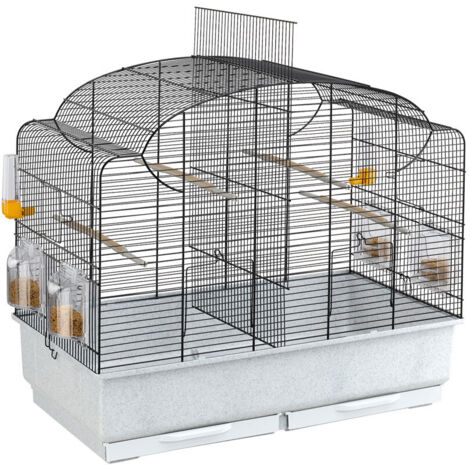 Ferplast – Cage pour canaris avec séparation intérieure – Dimensions 71 x 38 x 60,5 cm – Métal peint et plastique – Bac en plastique amovible