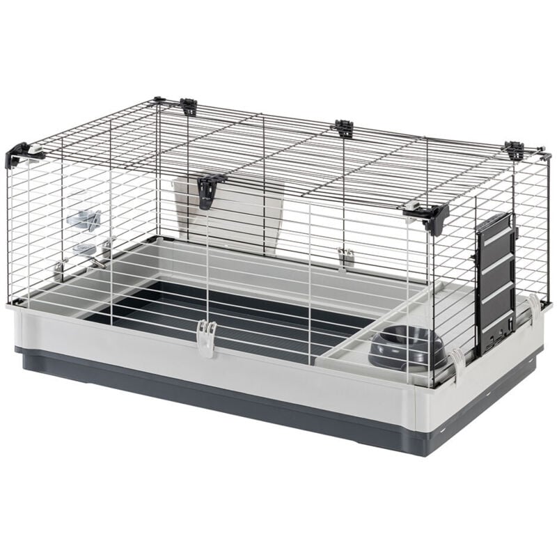 Ferplast - krolik large Cage pour lapins et cochons d'inde avec grand espace de vie. Variante large - Misure: 100 x 60 x h 52 cm - Gris