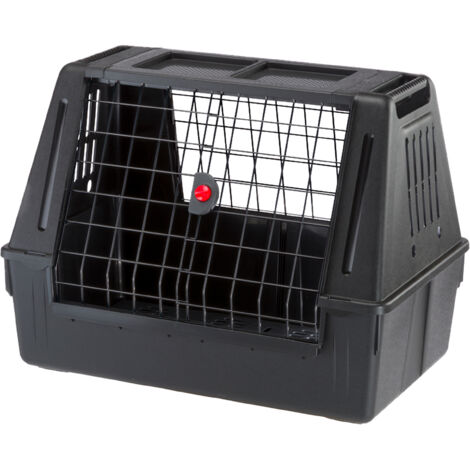 Caisse de transport pour chien jusqu'à 20 kg – Dimensions 82 x 51 x 61 cm – Résine thermoplastique – Double porte coulissante – Ferplast