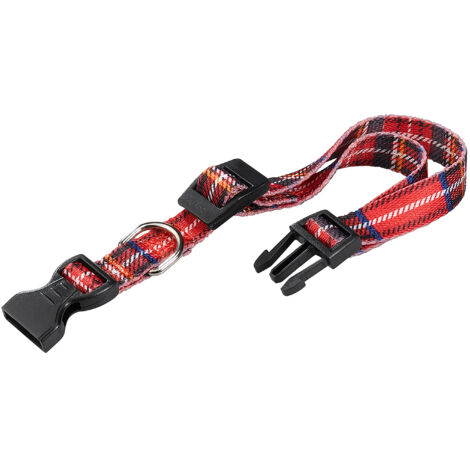 Ferplast CLUB C TARTAN Collare in nylon con fantasia scozzese - 2 misure.. Variante CLUB C25/70 TARTAN - Misure: A: 45-70 cm B: 25 mm - Rosso