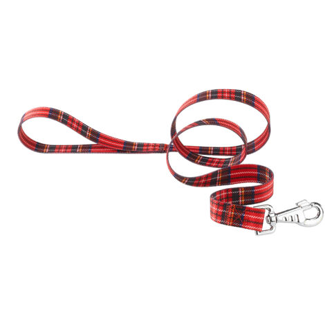 Ferplast CLUB G TARTAN Guinzaglio in nylon con fantasia scozzese. Varie misure. Variante CLUB G25/120 TARTAN - Misure: 25 mm x L 120 cm - Rosso