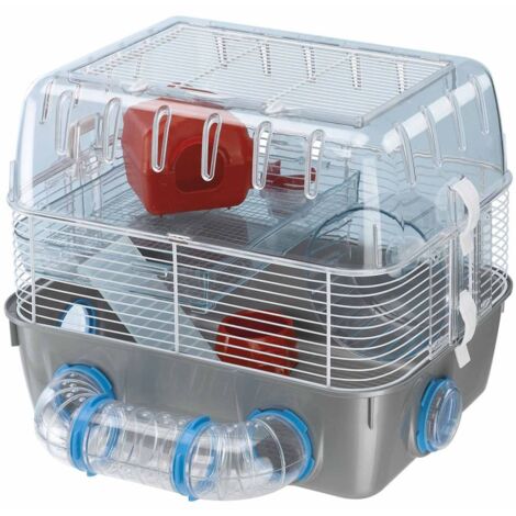 Ferplast COMBI 1 FUN Cage à deux étages pour hamsters. Variante COMBI 1 FUN - Misure: 40.5 x 29.5 x h 32.5 cm -