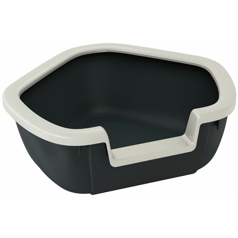 Ferplast - dama Lettiera per gatti angolare dama. Variante dama - Misure: 57.5 x 51.5 x h 22 cm - Nero