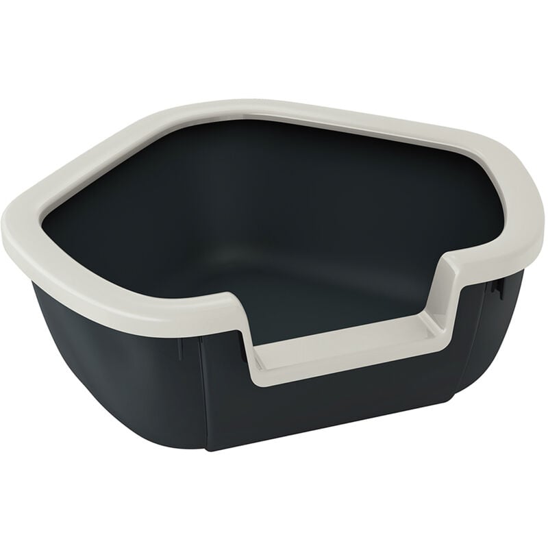 Dama Bac à litière d&39angle dama. Variante dama - Misure: 57.5 x 51.5 x h 22 cm - Noir - Ferplast
