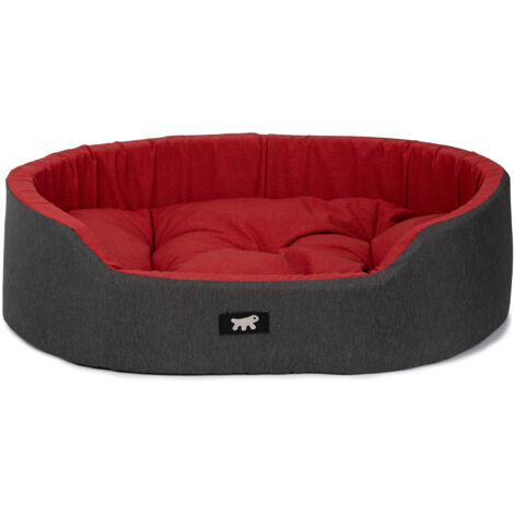 Ferplast DANDY COLOURS Ferplast Cuccia Cane e Gatto da Interno, in Cotone con Cuscino Removibile DANDY. Variante 80 - Misure: 80 x 55 x h 20 cm - Rosso