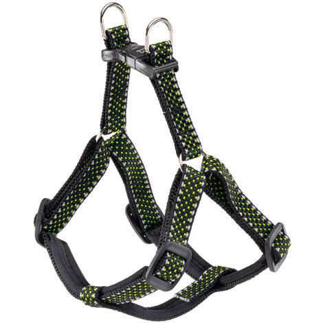 Ferplast DAYTONA DELUXE P Pettorina riflettente imbottita per cani. Variante SMALL - Misure: A: 43-47.5 cm B: 45-52 cm 15 mm - Verde