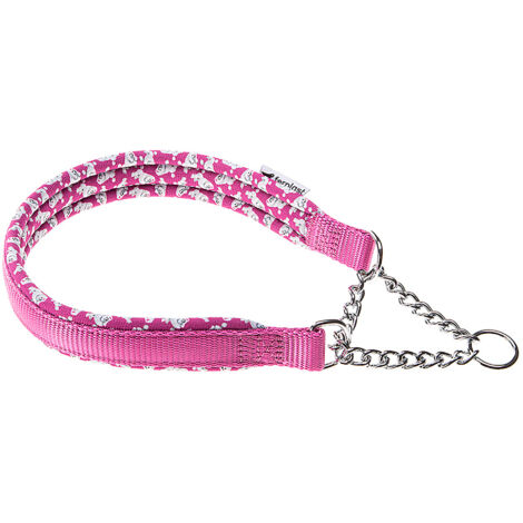 Ferplast DAYTONA FANTASY CSS Collier semi-étrangleur pour chiens en nylon rembourré. Différents motifs et tailles.. Variante CSS15/45 - Misure: A: 45 cm - B: 15 mm - Fuchsia