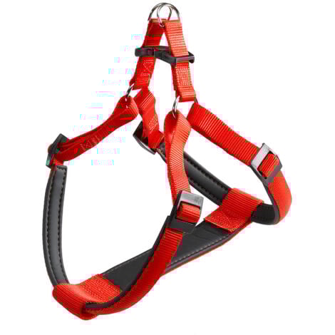 Ferplast DAYTONA P  Pettorina in nylon con soffice imbottitura. In vari colori e misure. Variante SMALL - Misure: A: 42-48 cm B: 43-52 cm 10 mm - Rosso