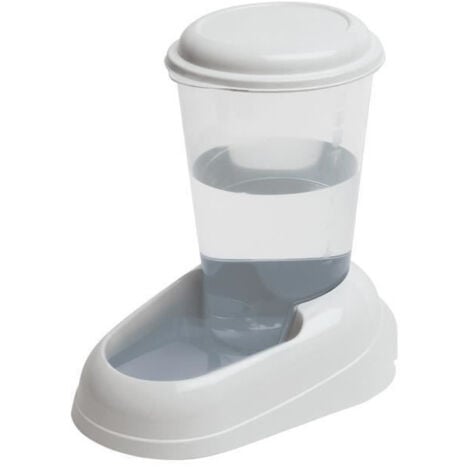 FERPLAST Distributeur deau Nadir 3L en plastique - 29,2x20,2x28,8cm - Blanc - Chien et chat
