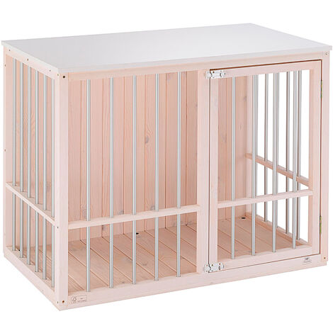Ferplast DOG FORT Cuccia da interno per cani in legno FSC con sbarre in alluminio. Variante DOG FORT - Misure: 100.5 x 59 x h 82.5 cm - Bianco