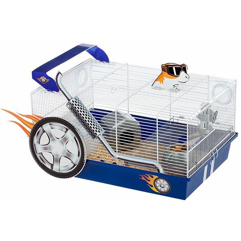 Ferplast DRAGSTER Cage pour hamsters avec agencement style Dragster. Adhésifs inclus.. Variante DRAGSTER - Mesures: 50 x 35 x h 25 cm - Blanc - Blanc