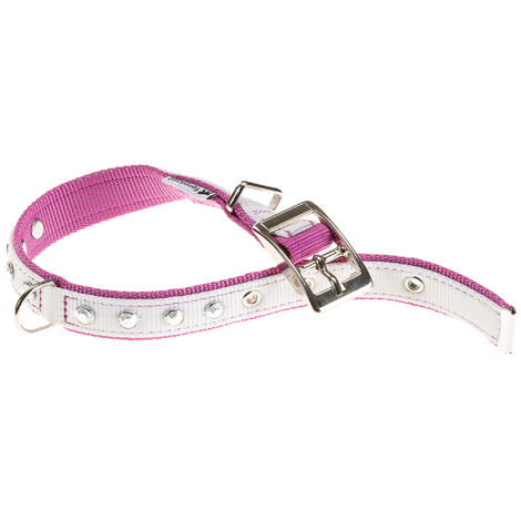 Ferplast DUAL DIAMONDS CF Collare per cani in nylon con strass, diverse misure e colori.. Variante CF15/35 - Misure: A: 27-35 cm B: 15 mm - Bianco