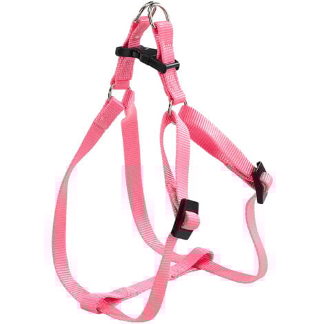 Ferplast EASY P Pettorina in nylon per cani, disponibile in tanti colori e misure. Variante SMALL - Misure: A=B 35-53 cm 10 mm - Rosa